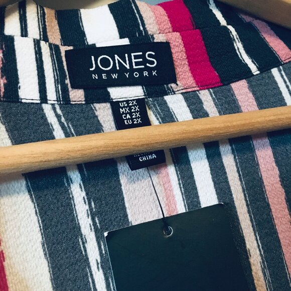 NWT Jones New York Pink Striped Tunic Dress Shirt - Picture 9 of 16